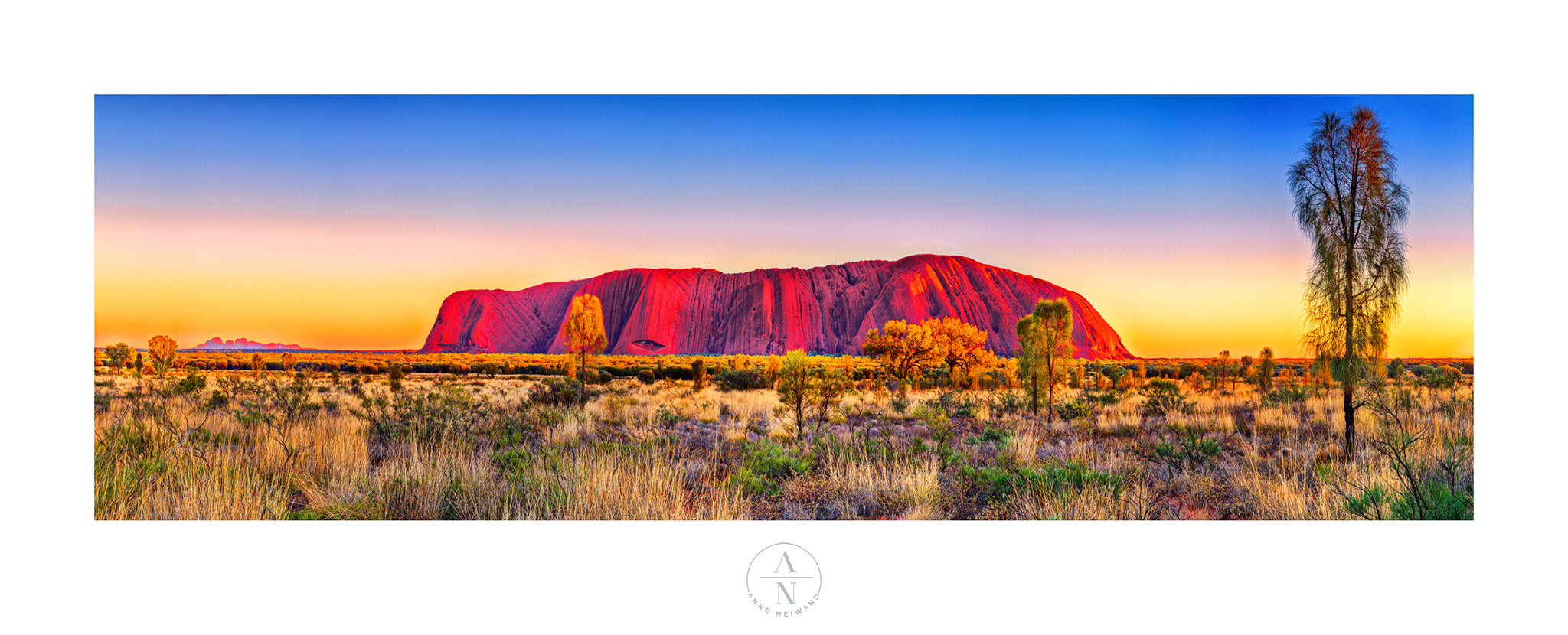 Sunset Splendor: Uluru and The Olgas in the Distance